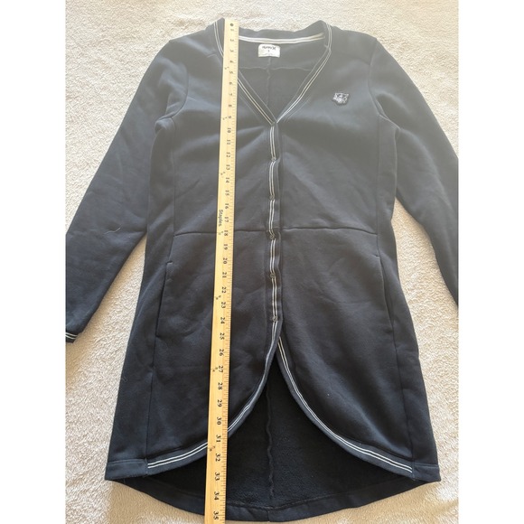 Hurley Cardigan Dress‎ Women's Small Long Sleeve Black Mini Casual - Picture 2 of 5